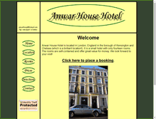 Tablet Screenshot of anwarhousehotel.co.uk